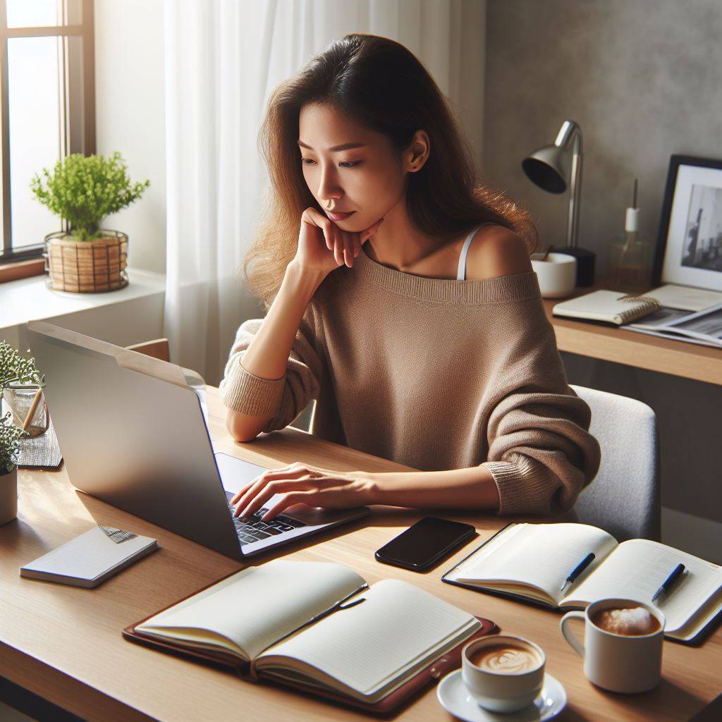 What Is This Woman Doing on the Computer? - 心理测试题封面图