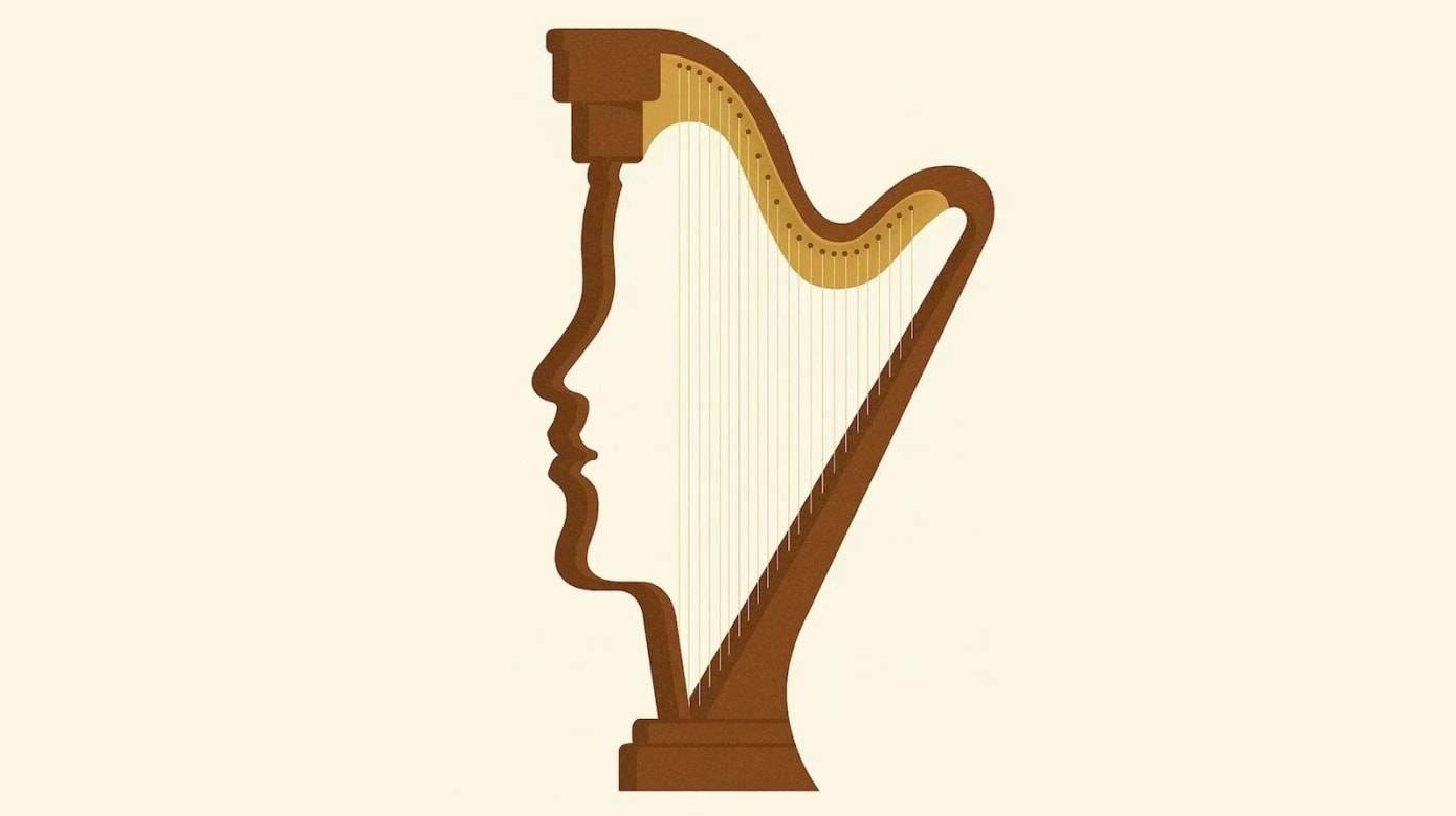 Do You First See a Face or Harp? - 心理测试题封面图